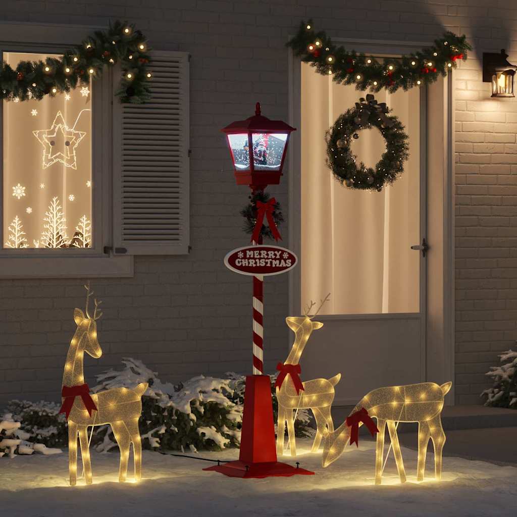Chirstmas Street Lamp with Lantern Red 40.5x40.5x180cm Plastic